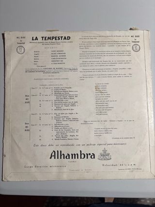 Vinilos La Tempestad Ruperto Chapi