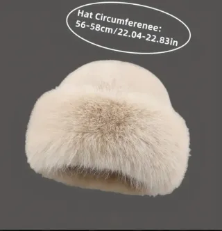 Gorro de peluche invierno mujer beige