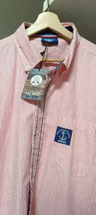 Camisa NSK rayas rojas y blancas Talla M