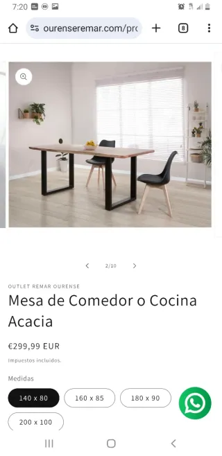 Mesa Comedor Acacia Outlet Remar