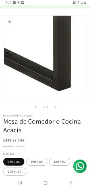 Mesa Comedor Acacia Outlet Remar