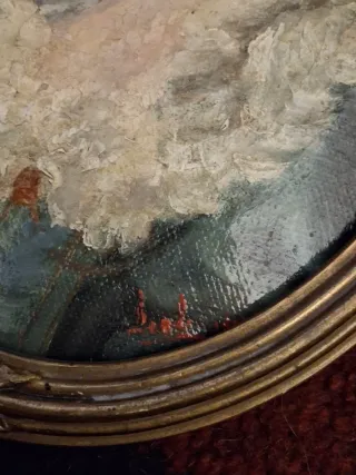 Ritratto olio donna francese firmato 1915