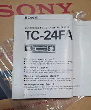 Radio Coche Sony TC-24FA Cassette FM/AM 1976 nuevo
