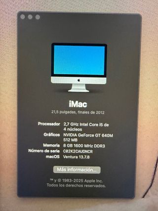 Imac 21,5 2012