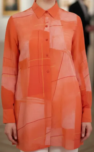 Blusa Devernois Naranja Estampada