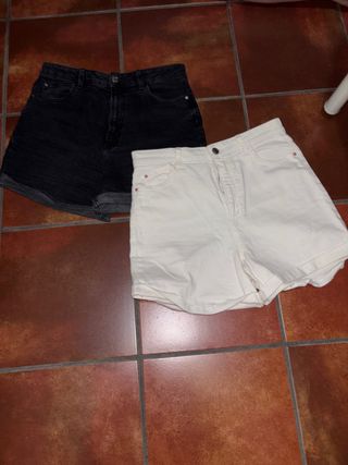 Lote 2 Pantalones Cortos T40 (Negro y Blanco)
