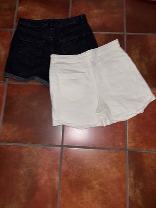 Lote 2 Pantalones Cortos T40 (Negro y Blanco)