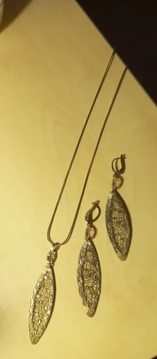 Conjunto Plata Colgante y Pendientes