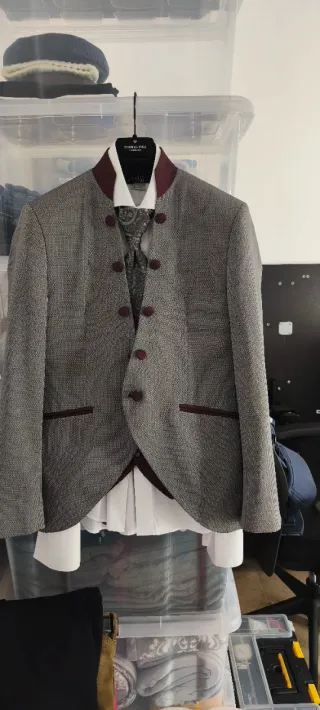 Traje Thomas Pina Novio Ceremonia Gris