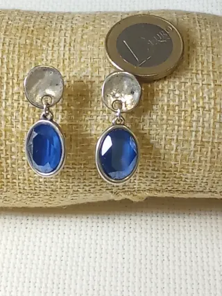 Pendientes Plata y Swarovski Azul
