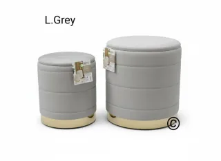 Pouf contenitore velluto marrone e oro