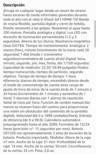 Casio G-Shock GA-110MW-7A Blanco