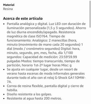 Casio G-Shock GA-110MW-7A Blanco