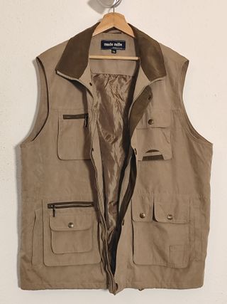 Chaleco Multibolsillos Beige Talla XXL