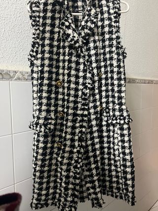 Vestido/Chaleco Largo Zara Tweed