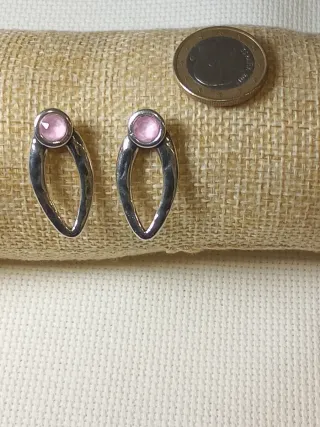 Pendientes Zamak y Swarovski Rosa