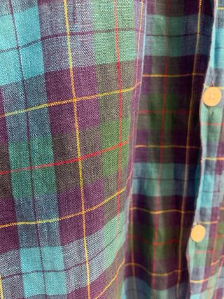 【Massimo Dutti】Camisa de cuadros azul y verde - L