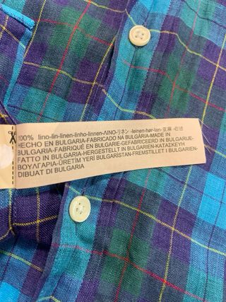 【Massimo Dutti】Camisa de cuadros azul y verde - L