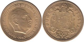 Peseta  Franco 1947 *54*-Escasa