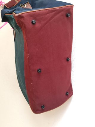 Bolsa de viaje Anucci vintage verde y marrón