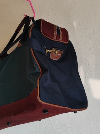 Bolsa de viaje Anucci vintage verde y marrón