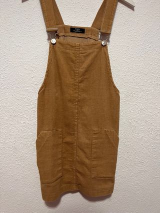 Vestido peto pana Bershka marron Talla S