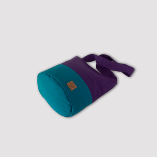 Bolsa grande lona algodón bicolor morado/turquesa