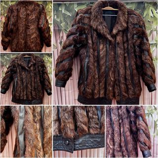 Abrigo de piel marrón