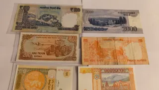 Lotes de Billetes Asiáticos Varios