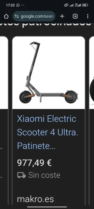 Patinete Eléctrico Xiaomi scooter 4 Ultra