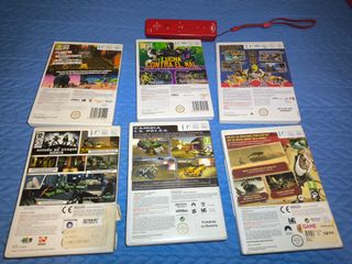 Lote 6 Juegos Wii + Mando Rojo