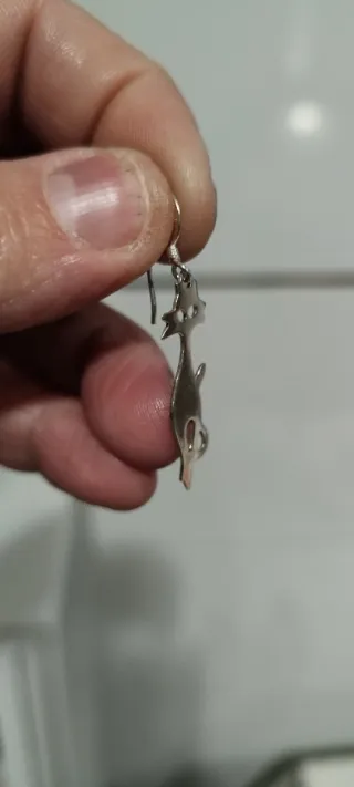 Pendientes Plata Diseño Gato