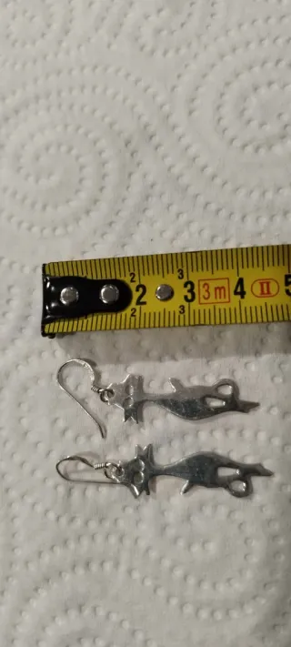 Pendientes Plata Diseño Gato