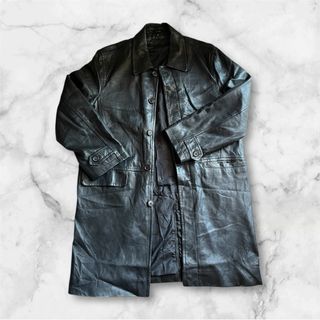 Cappotto in vera pelle nero