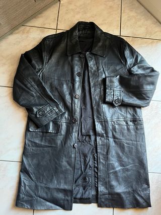 Cappotto in vera pelle nero