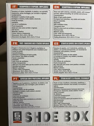 Scarpiera 6 ripiani impilabile