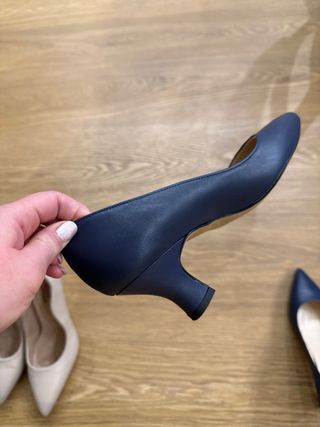 Décolleté blu n.35 vera pelle Clizia