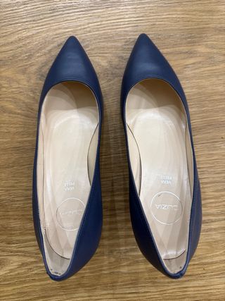 Décolleté blu n.35 vera pelle Clizia