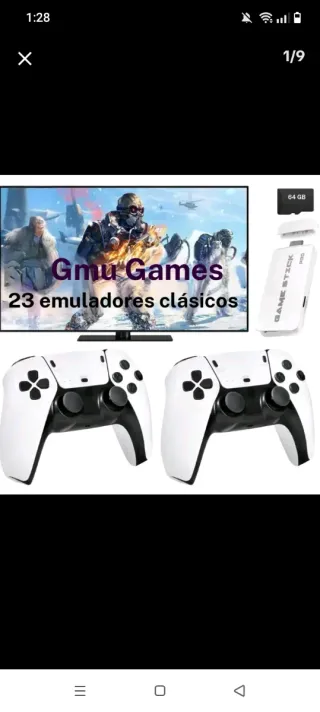 Consola Retro Blanca con Mandos.