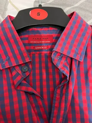 Camisa a cuadros roja y azul Talla M