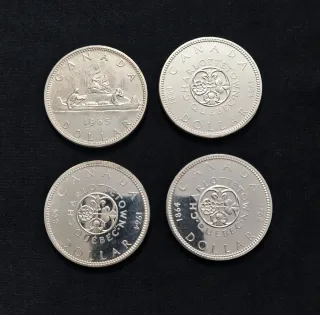 4 Canadá 1 Dólar (93,33g) 1964 Aniversario