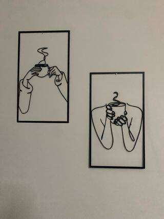 2 Quadri moderni in metallo nero