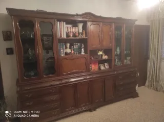 Mueble Antiguo Madera y Cristal