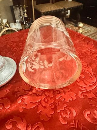 Frasco tarro antiguo de cristal tapa de madera