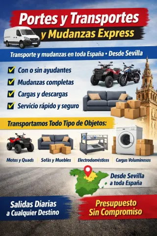 Portes y mudanzas en furgoneta grande