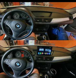 Rádio BMW X1 E84 Android 14 com Carplay sem fios.