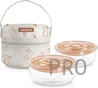 Miniland Pack-2x200ml Set de Herméticos y Funda