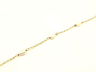 pulsera oro 18k con piedra con perla