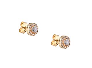 pendientes oro 18k con piedra con circonita