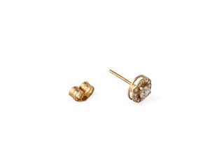 pendientes oro 18k con piedra con circonita